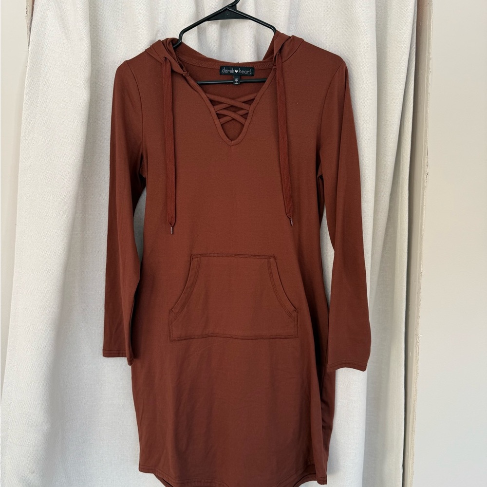 Burnt Orange Hoodie Dress